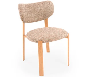 Silla roble tapizada taupe Muri
