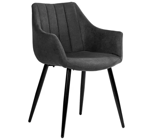 Sillón tapizado gris oscuro Vera