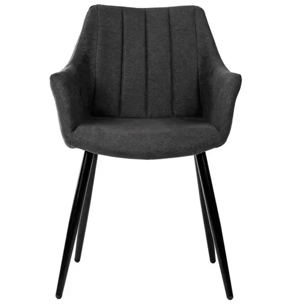 Sillón tapizado gris oscuro Vera