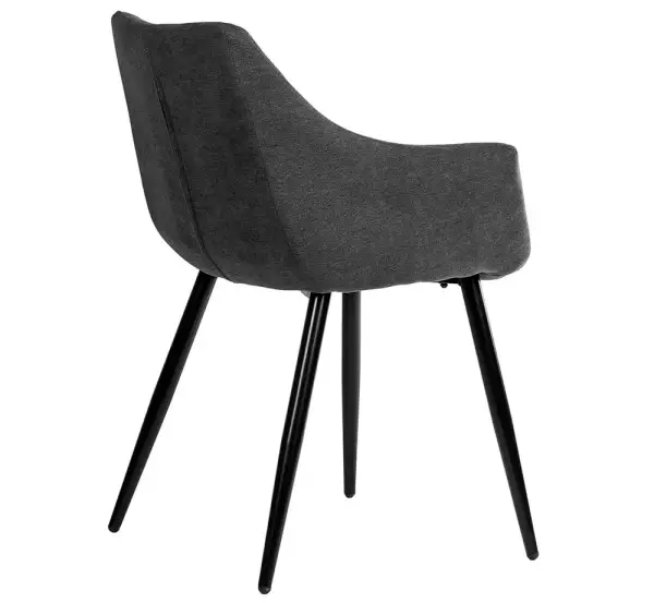 Sillón tapizado gris oscuro Vera