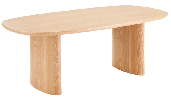 Mesa de comedor de madera de fresno natural Elsinor