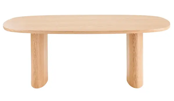 Mesa de comedor de madera de fresno natural Elsinor