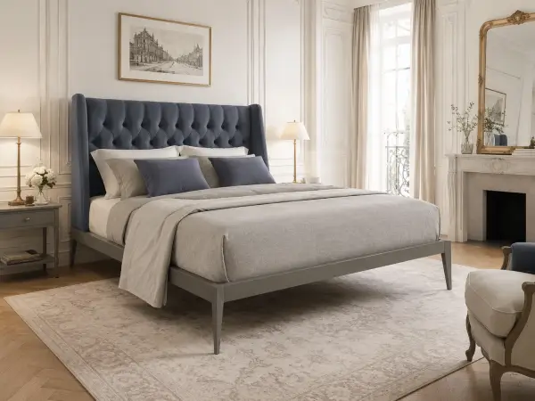 Cama tapizada de diseño Esquire