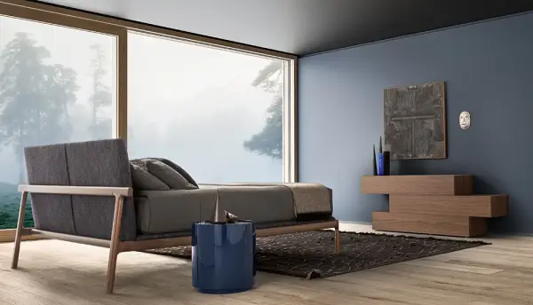 Cama tapizada madera de fresno Fushimi by Pianca