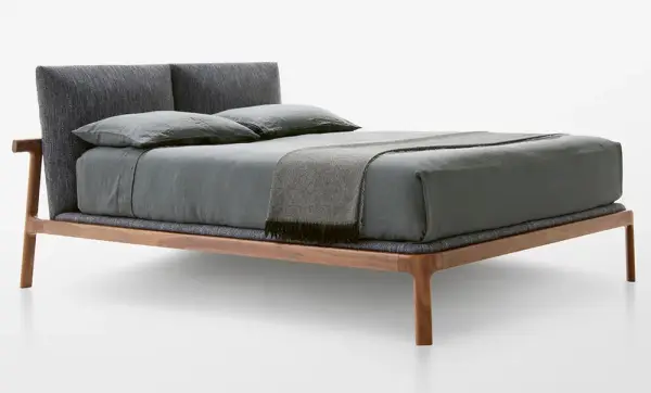 Cama tapizada madera de fresno Fushimi by Pianca