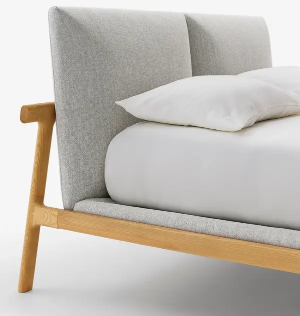 Cama tapizada madera de fresno Fushimi by Pianca