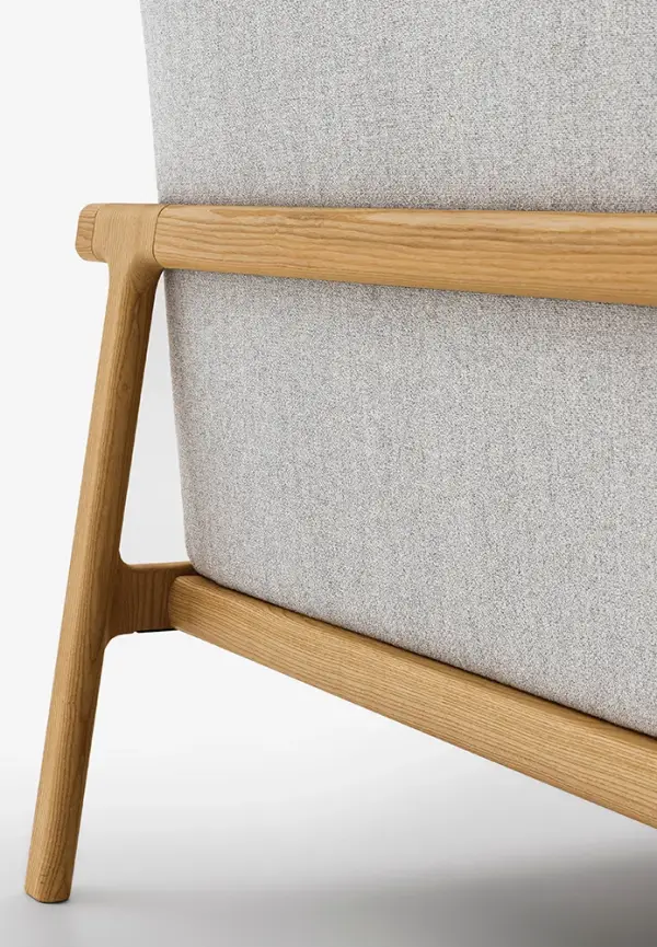 Cama tapizada madera de fresno Fushimi by Pianca