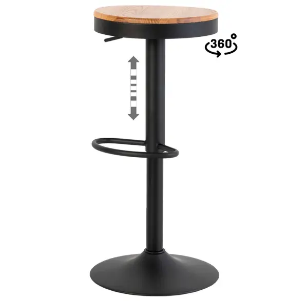 Taburete giratorio negro regulable Barrey