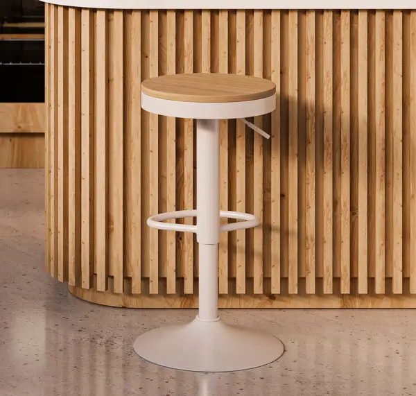 Taburete giratorio blanco regulable Barrey
