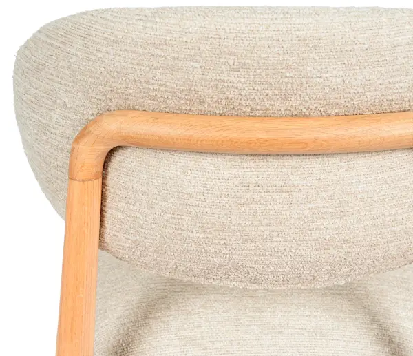Silla madera de haya tapizada beige Wenda