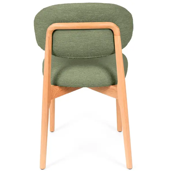 Silla madera de haya tapizada verde Wenda