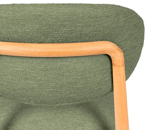 Silla madera de haya tapizada verde Wenda