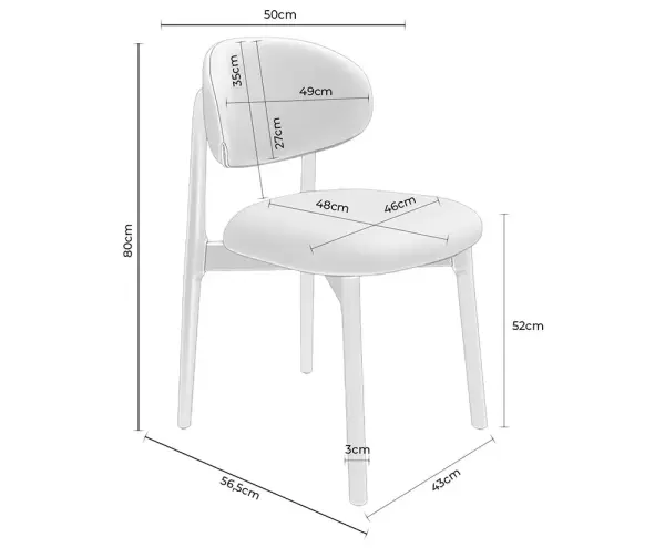 Silla madera de haya tapizada verde Wenda