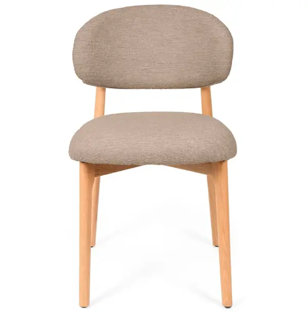 Silla madera de haya tapizada taupe Wenda