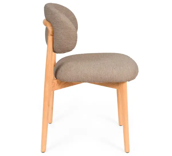 Silla madera de haya tapizada taupe Wenda