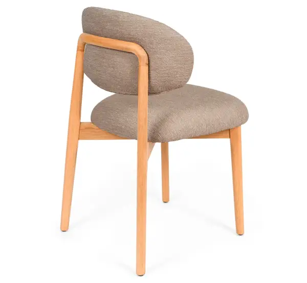 Silla madera de haya tapizada taupe Wenda