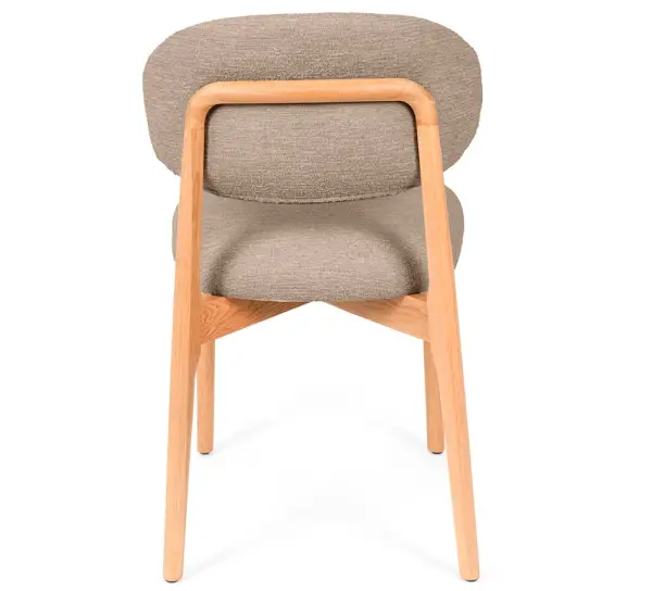 Silla madera de haya tapizada taupe Wenda