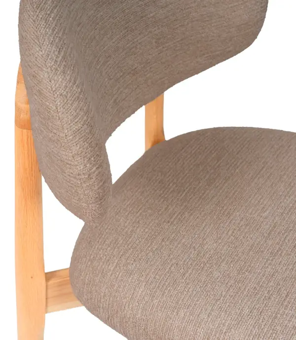 Silla madera de haya tapizada taupe Wenda