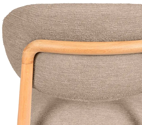 Silla madera de haya tapizada taupe Wenda