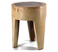 Taburete redondo 3 patas tronco
