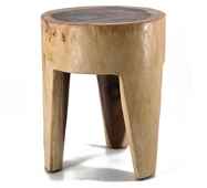 Taburete redondo 3 patas tronco