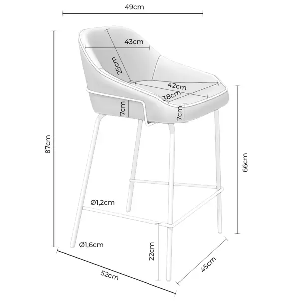 Taburete para barra de cocina beige Nyra