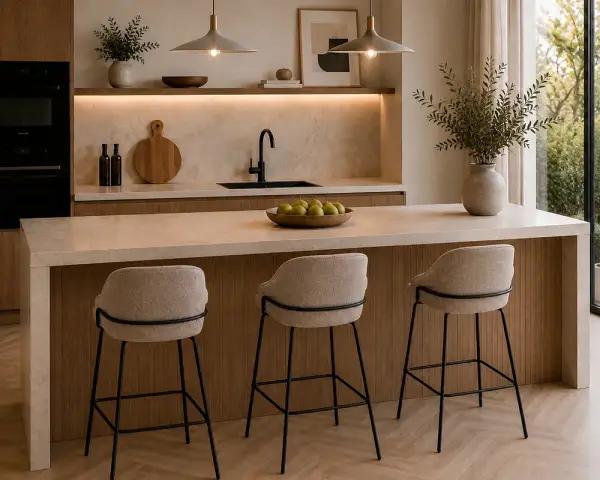Taburete para barra de cocina taupe Nyra