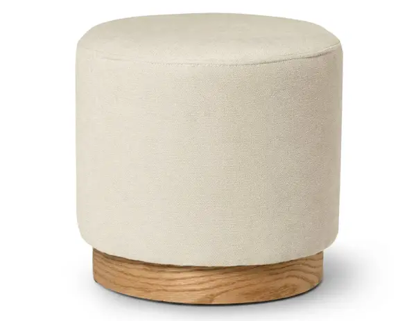 Puff tapizado beige Sangu