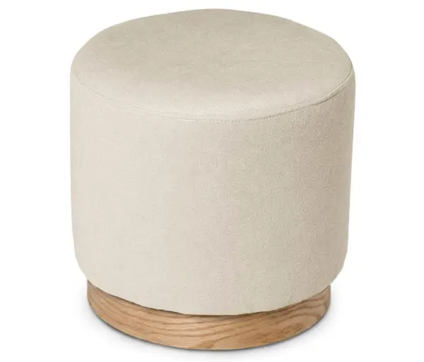 Puff tapizado beige Sangu