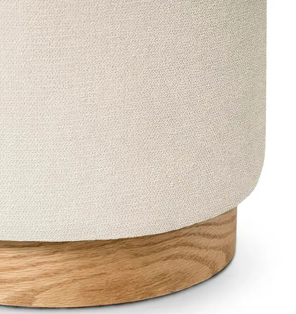 Puff tapizado beige Sangu