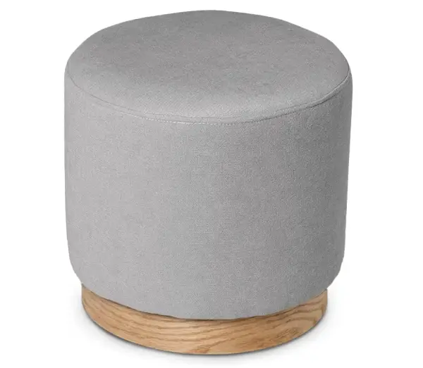 Puff tapizado gris Sangu