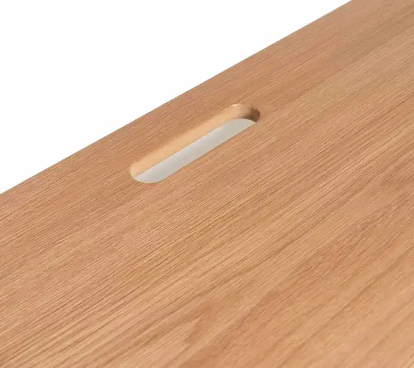 Mesa de escritorio minimalista metal blanco y roble Sondu