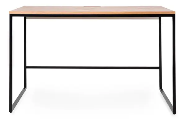 Mesa de escritorio minimalista metal negro y roble Sondu