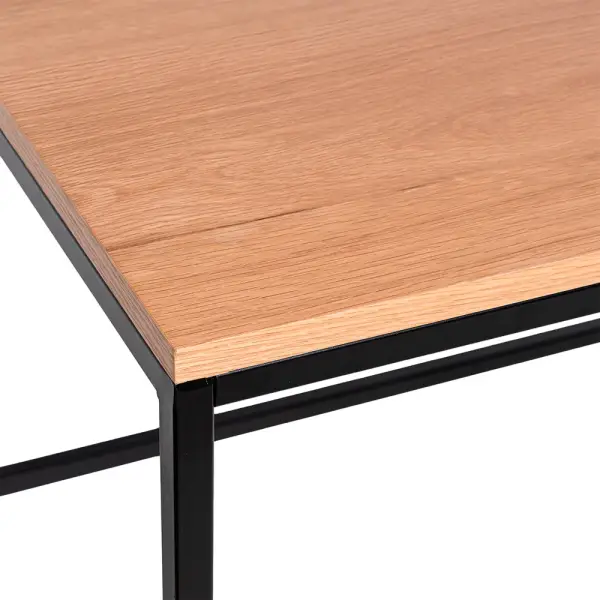 Mesa de escritorio minimalista metal negro y roble Sondu