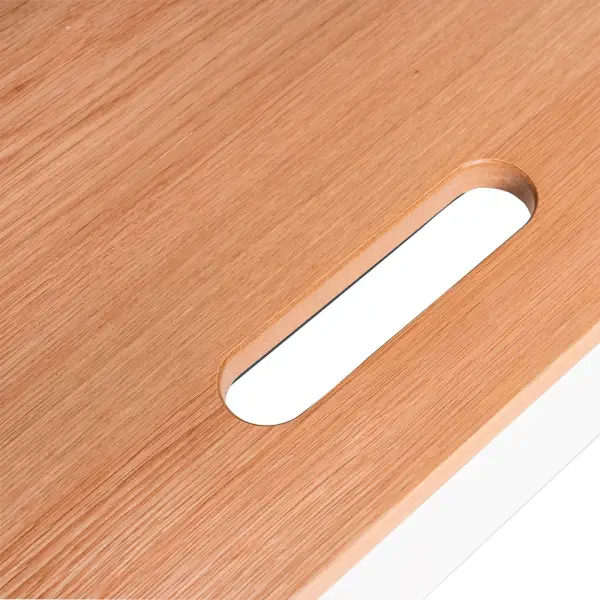 Mesa de escritorio minimalista metal negro y roble Sondu