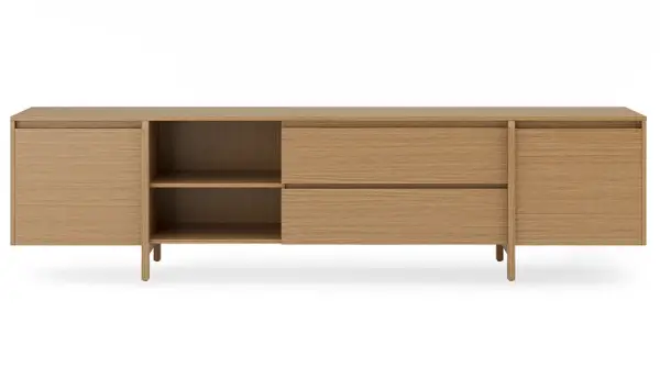 Mesa de televisión 2 puertas 2 huecos roble Pacific