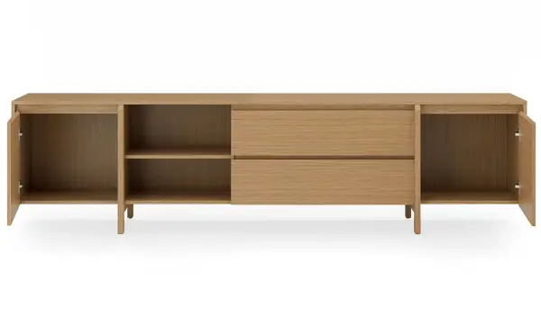 Mesa de televisión 2 puertas 2 huecos roble Pacific