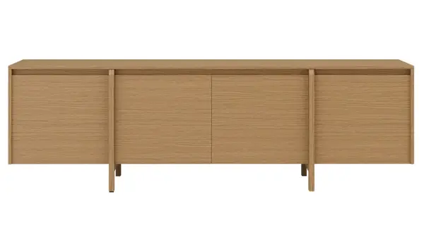 Mesa de televisión grande 4 puertas roble Pacific