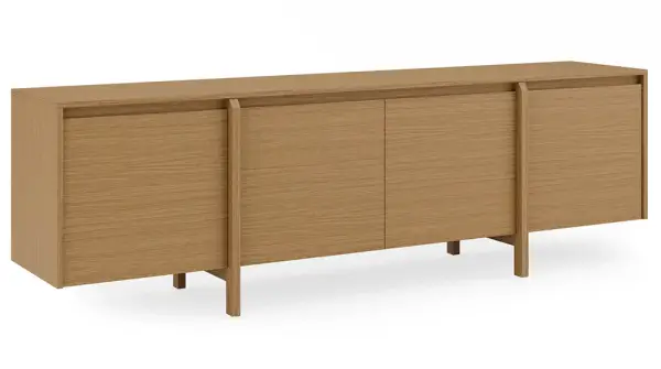Mesa de televisión grande 4 puertas roble Pacific
