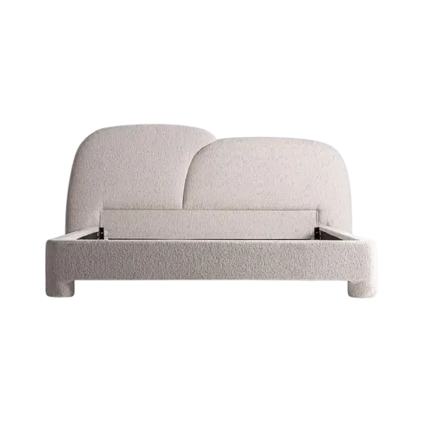 Cama tapizada beige Alevia para colchón de 180x200