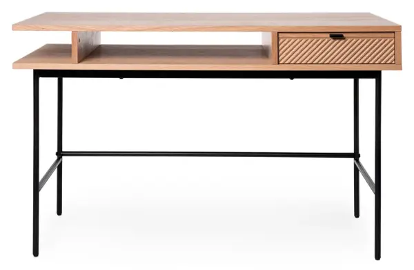 Mesa de escritorio roble y metal negro Malaba