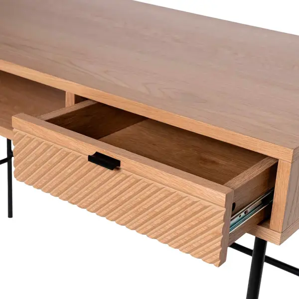 Mesa de escritorio roble y metal negro Malaba