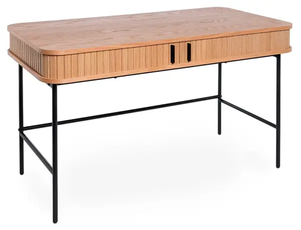 Mesa de escritorio roble y metal negro Nelcor