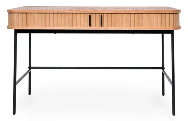 Mesa de escritorio roble y metal negro Nelcor