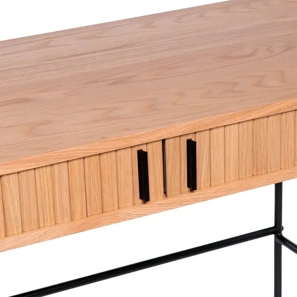 Mesa de escritorio roble y metal negro Nelcor