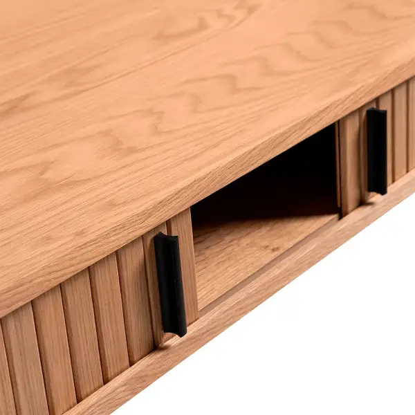Mesa de escritorio roble y metal negro Nelcor