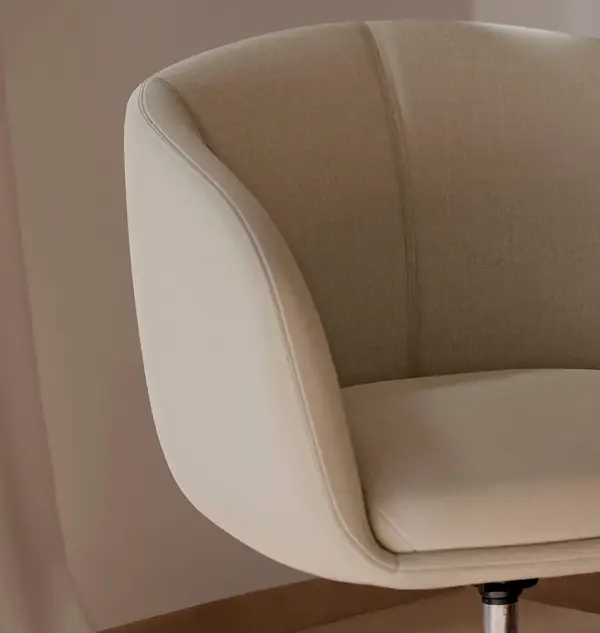 Silla de oficina giratoria tapizada beige Zonari