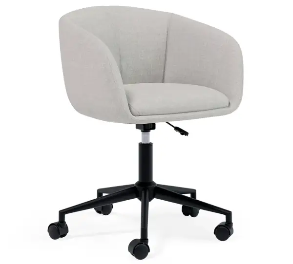 Silla de oficina giratoria tapizada gris claro Zonari