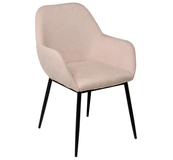 Sillón tapizado beige metal negro Bellasia