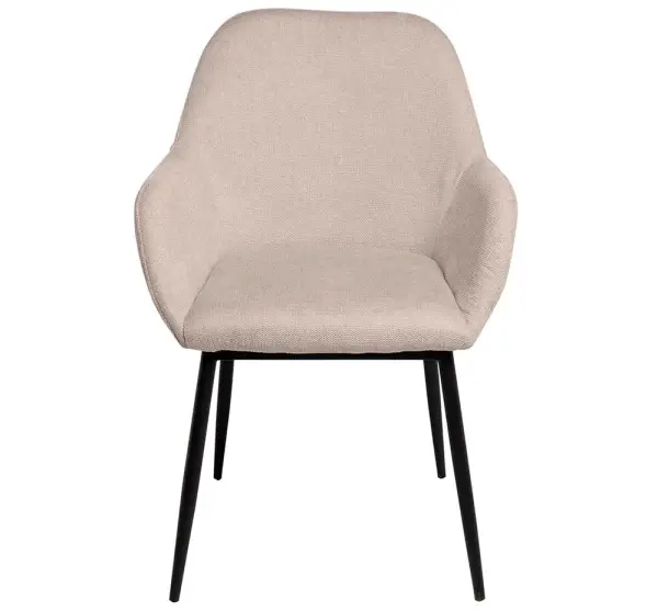 Sillón tapizado beige metal negro Bellasia